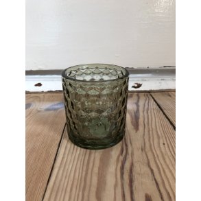 Fyrfadsstage i glas med mnster