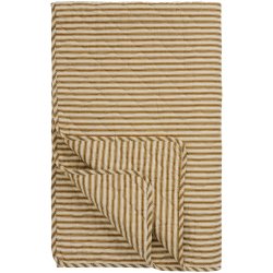 Quiltet vatt�ppe fra Ib Laursen � Sand m/ochre green striber