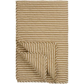 Quiltet vatt�ppe fra Ib Laursen � Sand m/ochre green striber