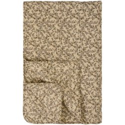 Quiltet vatt�ppe fra Ib Laursen � Cremefarvet m/brune blomsterranker