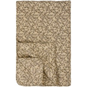 Quiltet vatt�ppe fra Ib Laursen � Cremefarvet m/brune blomsterranker