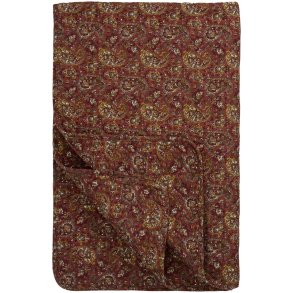 Quiltet vatt�ppe fra Ib Laursen � Rosa m/ gr�nt, m�rkrosa paisleym�nster