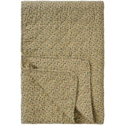 Quiltet vatt�ppe fra Ib Laursen � Cremefarvet m/bl� og rosa blomster