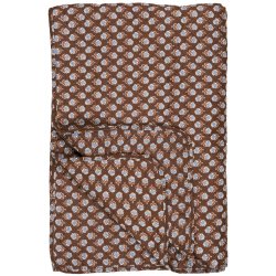 Quiltet vattppe fra Ib Laursen  Mrkebrun med bl detaljer