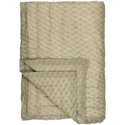 Aida Quilt  Stvgrn med hvide blomster