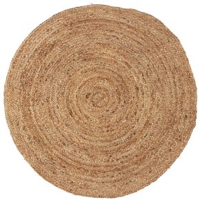 Rundt gulvt�ppe i naturfarvet jute � 90 cm