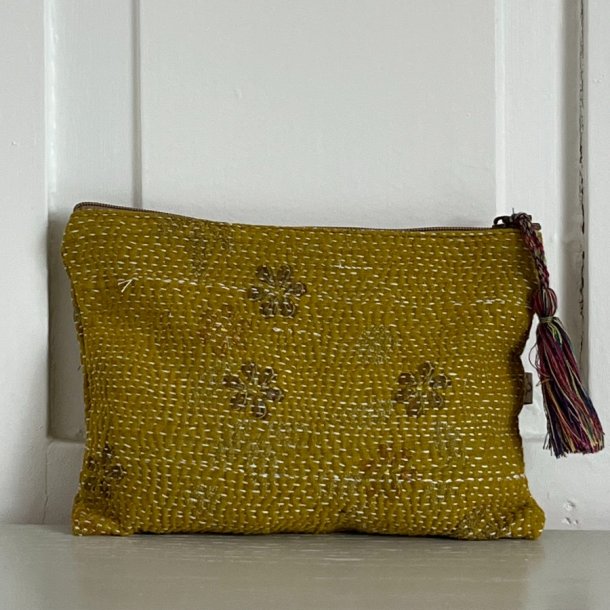 Hndlavet Kantha Pung i Vintage Bomuld