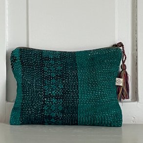 Hndlavet Kantha Pung i Vintage Bomuld