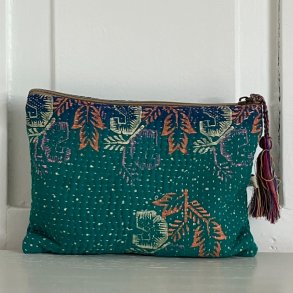Hndlavet Kantha Pung i Vintage Bomuld