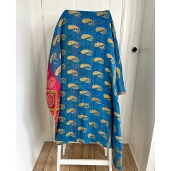 Hndquiltet Kantha Vattppe  Unikavare i Vintagebomuld