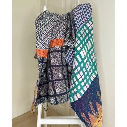 Hndquiltet Kantha Vattppe  Unikavare i Vintagebomuld