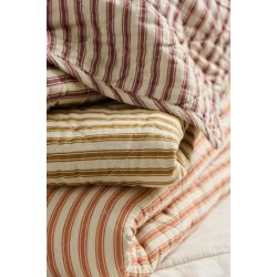 Quiltet vatt�ppe fra Ib Laursen � Sand m/ochre green striber