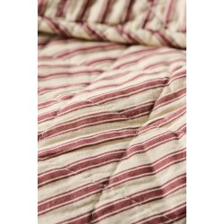 Quiltet vatt�ppe fra Ib Laursen � Sand m/dusty plum striber