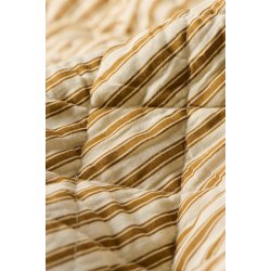 Quiltet vatt�ppe fra Ib Laursen � Sand m/ochre green striber