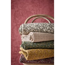 Quiltet vatt�ppe fra Ib Laursen � Rosa m/ gr�nt, m�rkrosa paisleym�nster