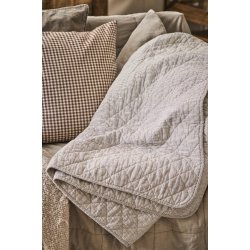 Quiltet Vattppe fra Ib Laursen  Hvide og Jordfarvede Mlkedrengestriber