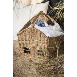 Quiltet Vatt�ppe fra Ib Laursen � Hvide og bl� M�lkedrengestriber