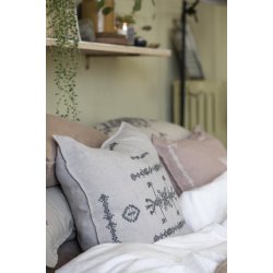 Pudebetrk i 100% Hr  Hrgr med Mrkegr Broderi