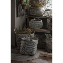 Rundt gulvt�ppe i naturfarvet jute � 90 cm
