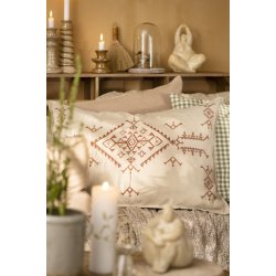 Pudebetrk i 100% Hr  Hrfarvet med Faded Rose Broderi