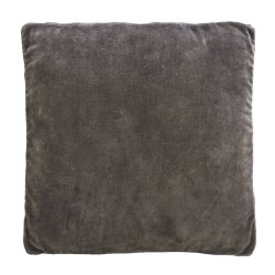 Bl�d siddepude i bomuld og velour med vendbart design i gr� og sort. Perfekt til stole, terrasse og hyggelig indretning.