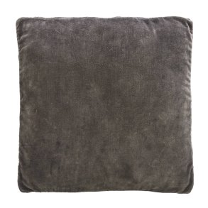 Bl�d siddepude i bomuld og velour med vendbart design i gr� og sort. Perfekt til stole, terrasse og hyggelig indretning.